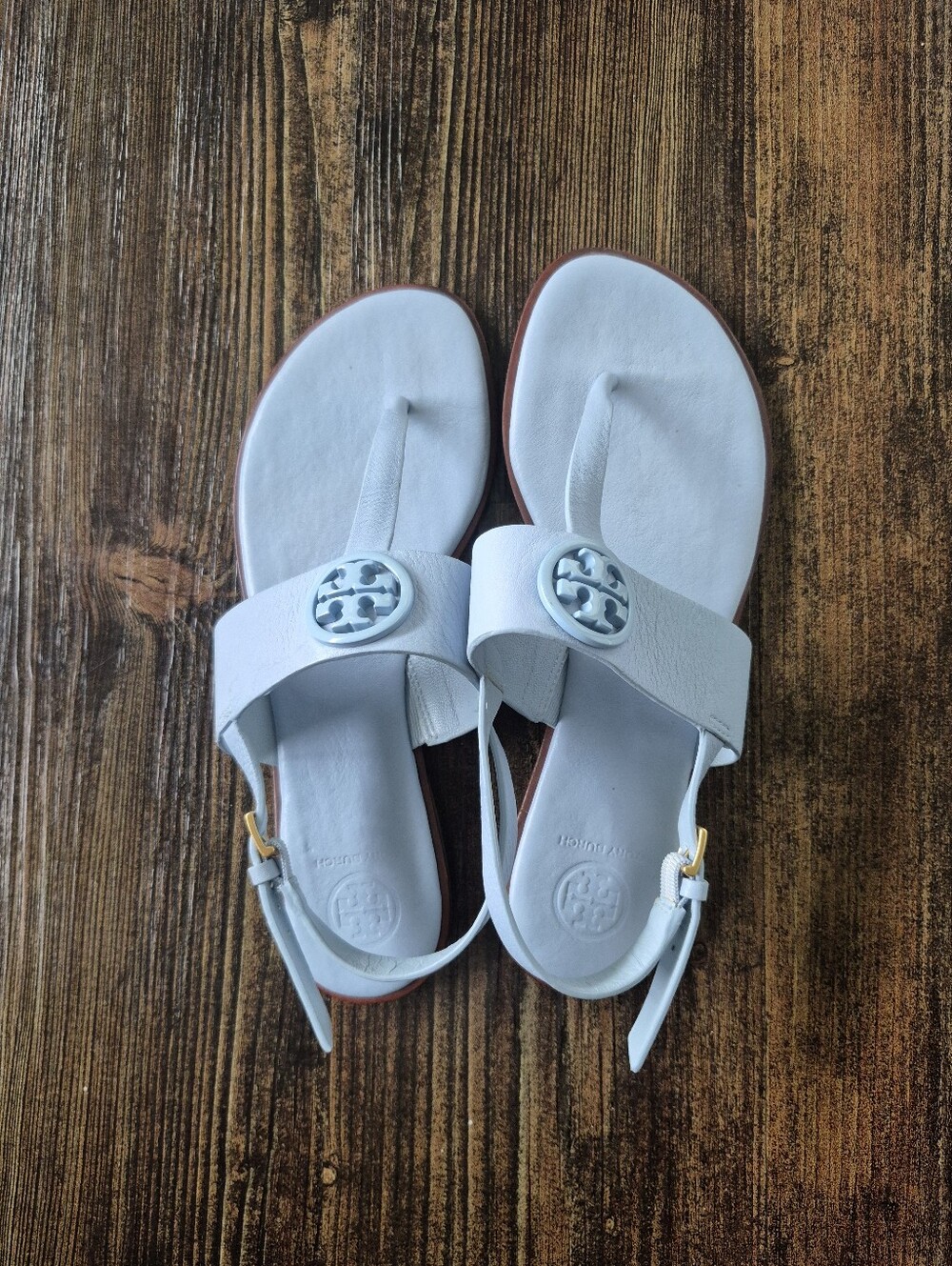 Tory Burch Benton Light Blue Sandals Thong Flats Size 8